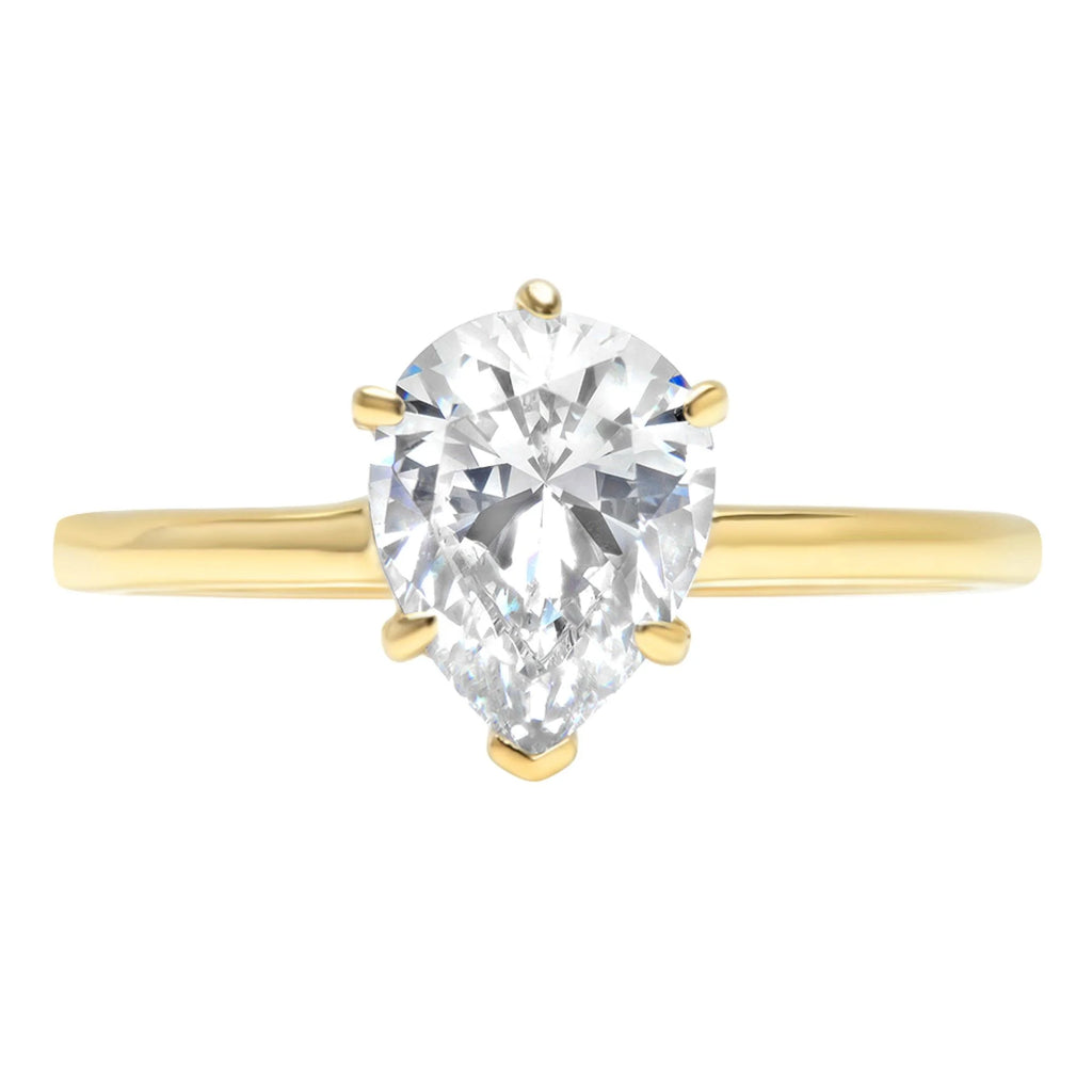 14K Yellow Gold Solitaire Engagement Ring size 8 V421388