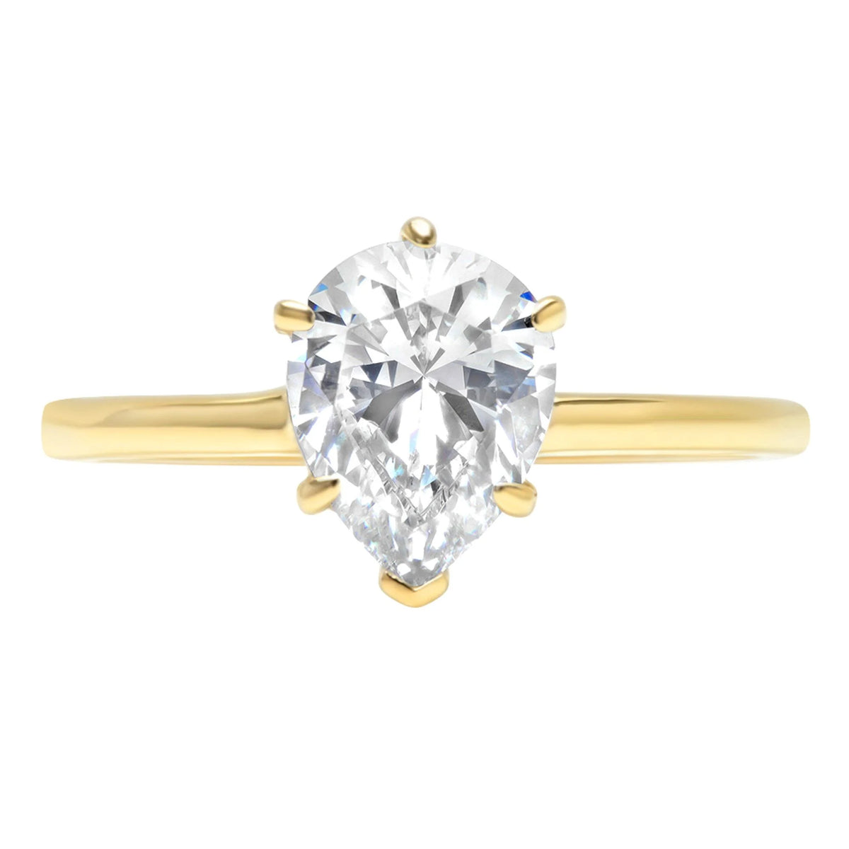 14K Yellow Gold Solitaire Engagement Ring size 8 V421388