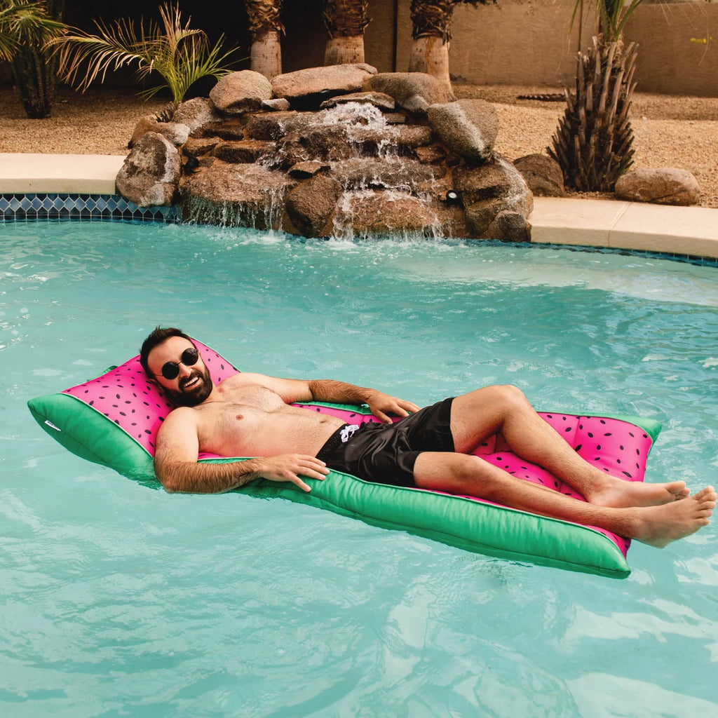 Blurred Blue Mesh Pool Lounger with Headrest S2959