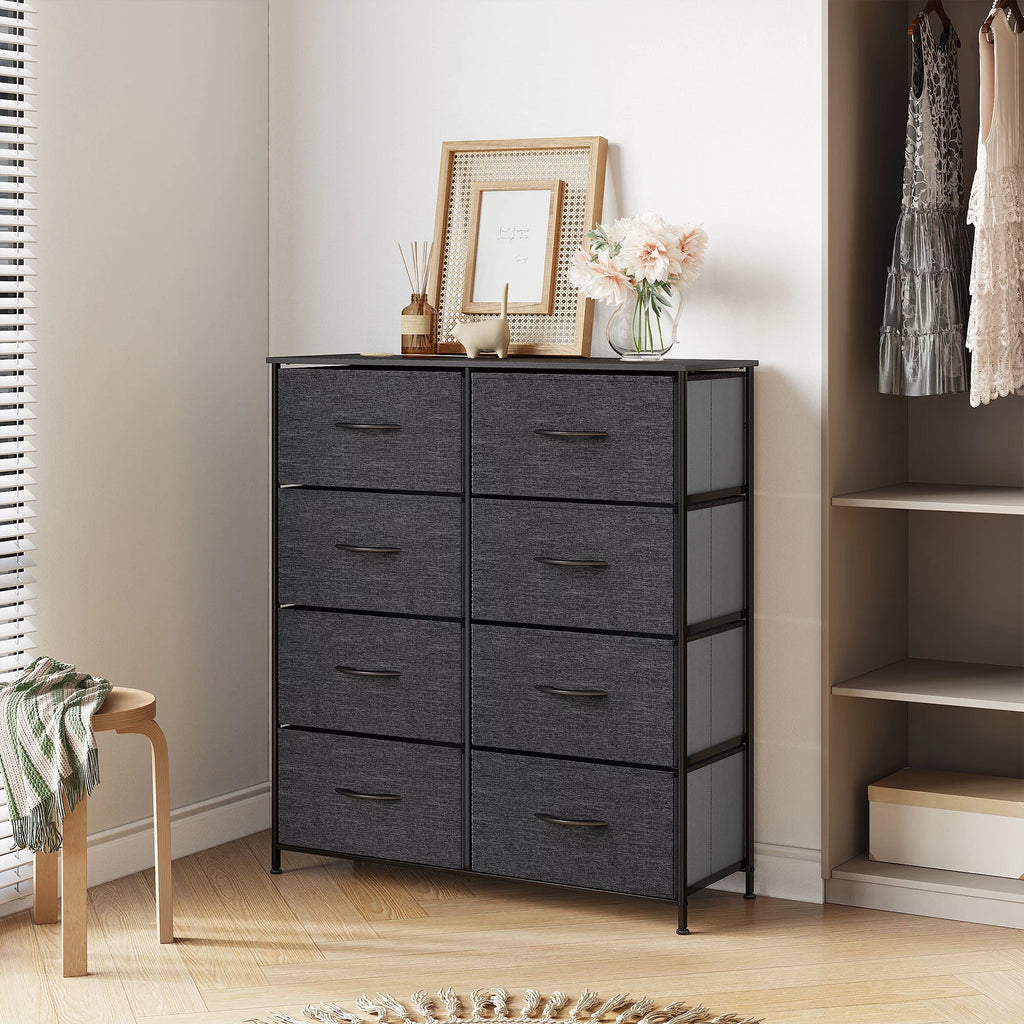 Black Gray 8 Drawer Dresser M287