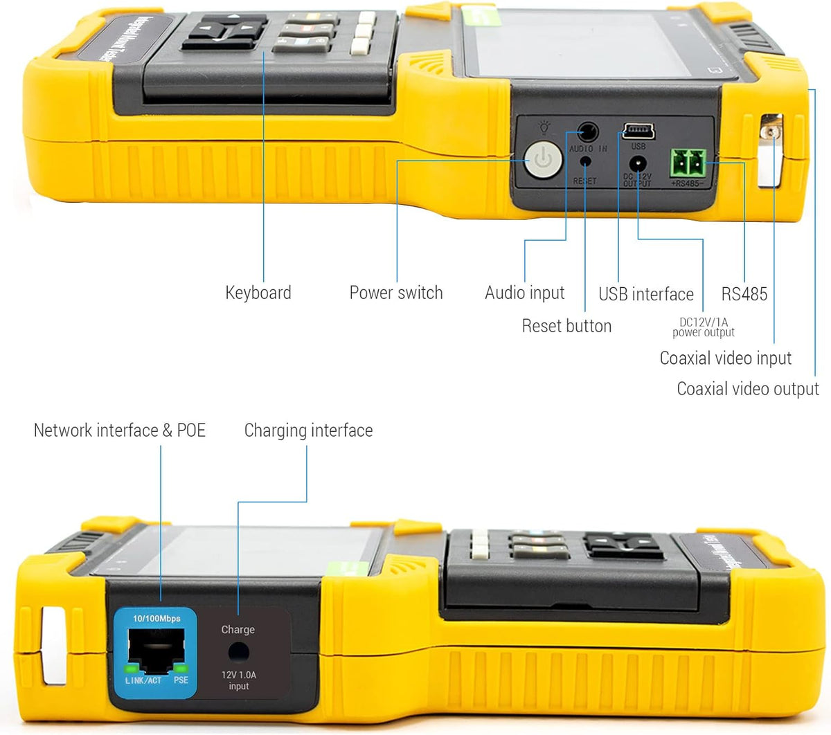 IP Camera Tester 8MP CVI TVI 5MP AHD CVBS 4 inch TFT Screen J4543