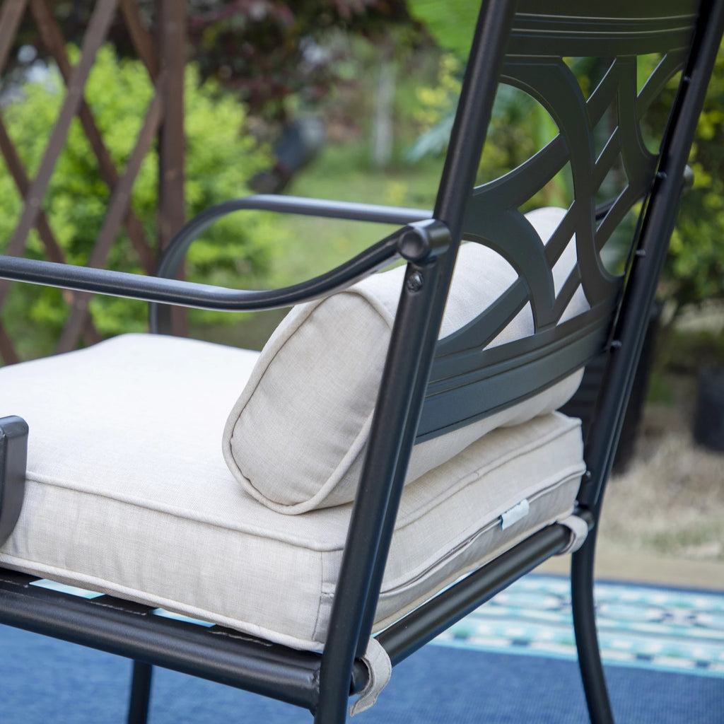7-Piece Metal Outdoor Dining Set with Cushioned Armchairs Y290
