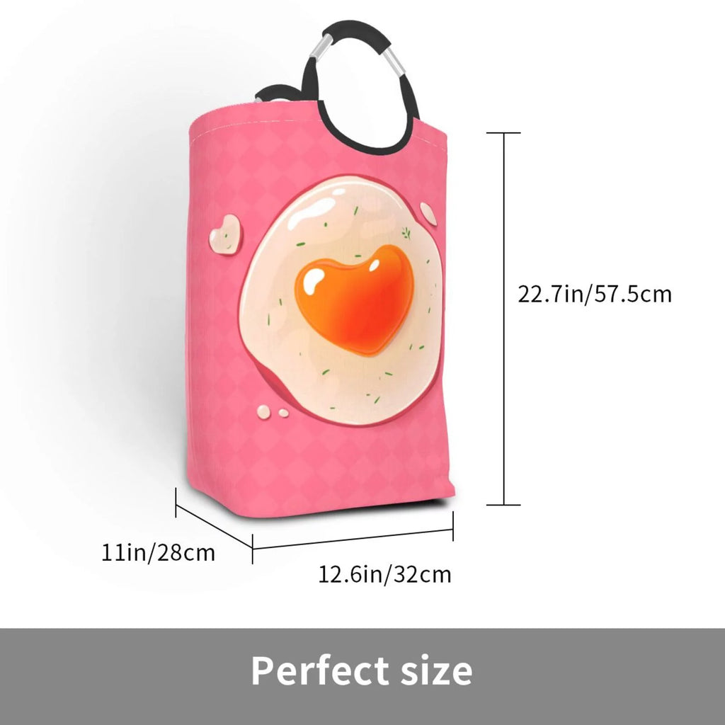 Pink Rectangular Collapsible Laundry Basket with Handles Y552