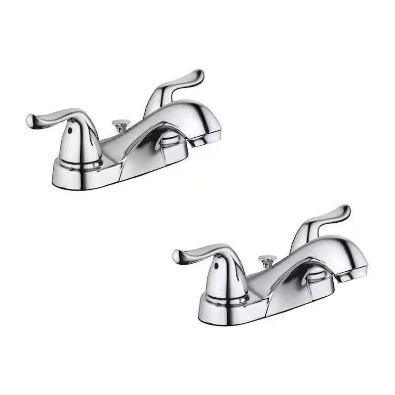 4 in. Centerset Double-Handle Low-Arc Bathroom Faucet Polished Chrome 2-Pack R60449