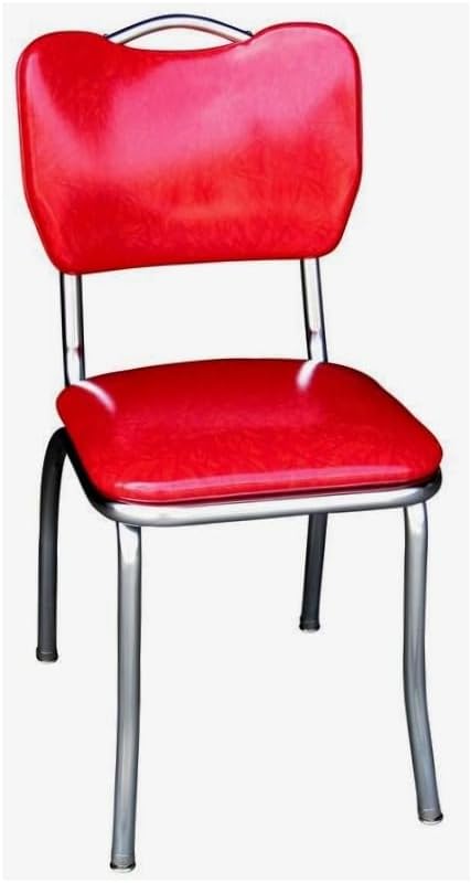 Cracked Ice Red Diner Chair with Pulled Seat J378199