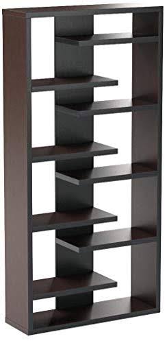 Bookcase with 8 Staggered Shelves Cappuccino L65152
