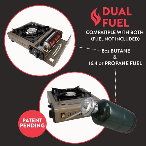 Dual Fuel Portable Camping Stove with Carrying Case X87502