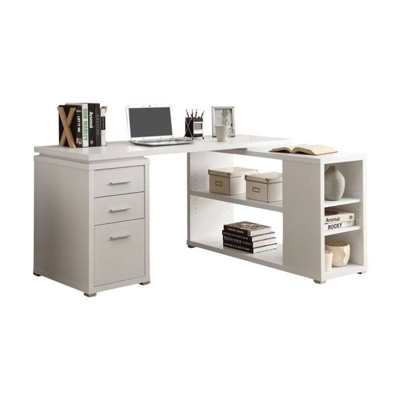 White L Shaped Computer Desk M916