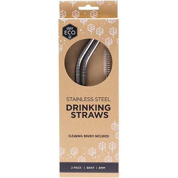 Stainless Steel Straws Bent 2pk B815981