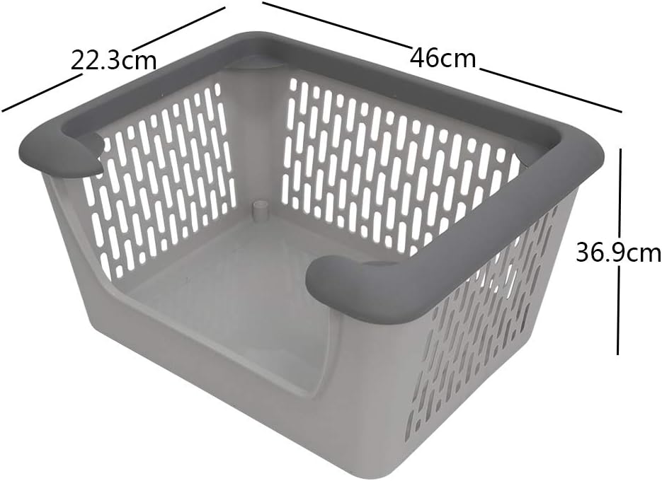 Gray 5 Tiers Stacking Basket with Wheels J97615