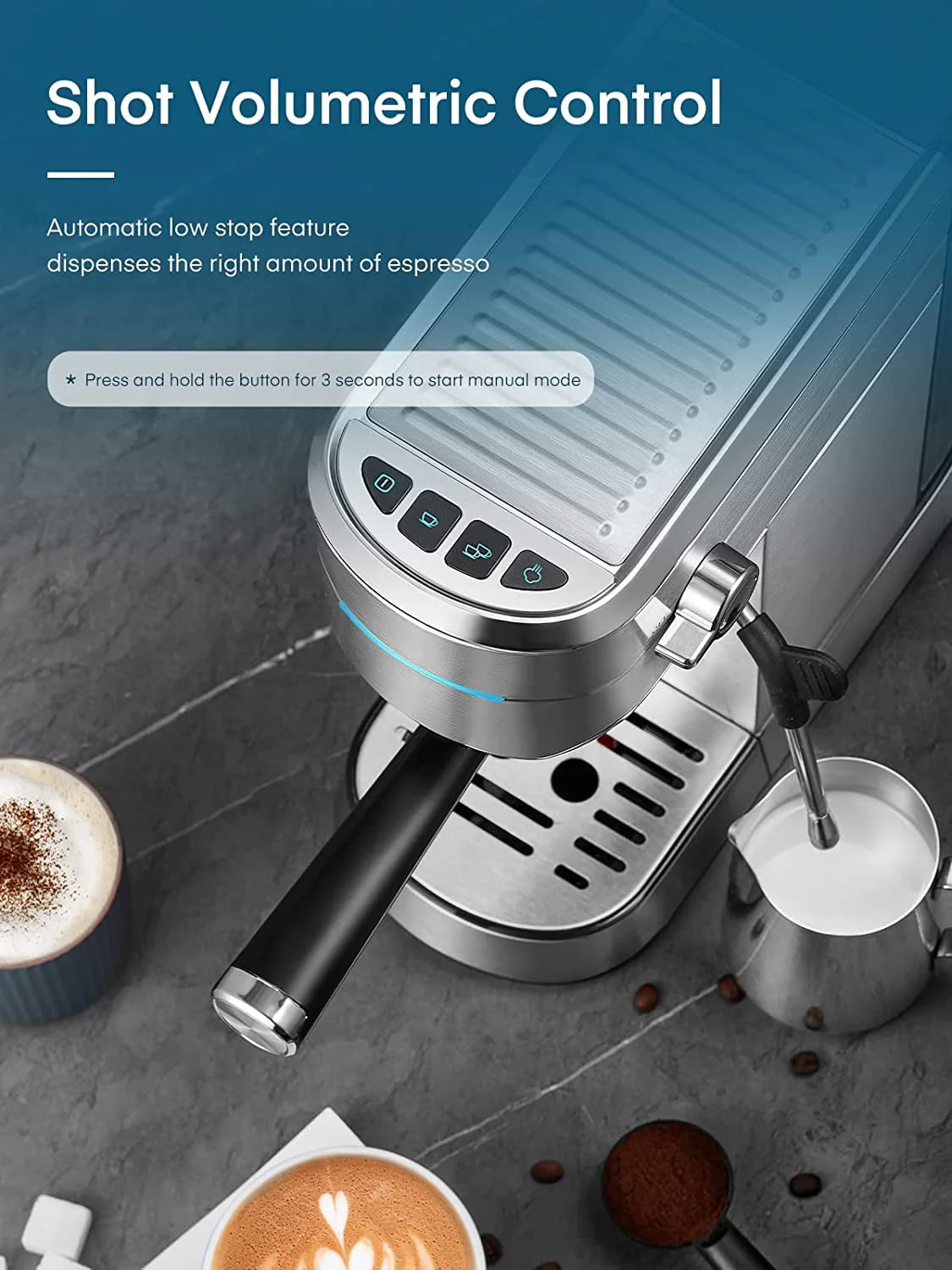 20 Bar Espresso and Cappuccino Maker with Milk Frother Steam Wand Z35629