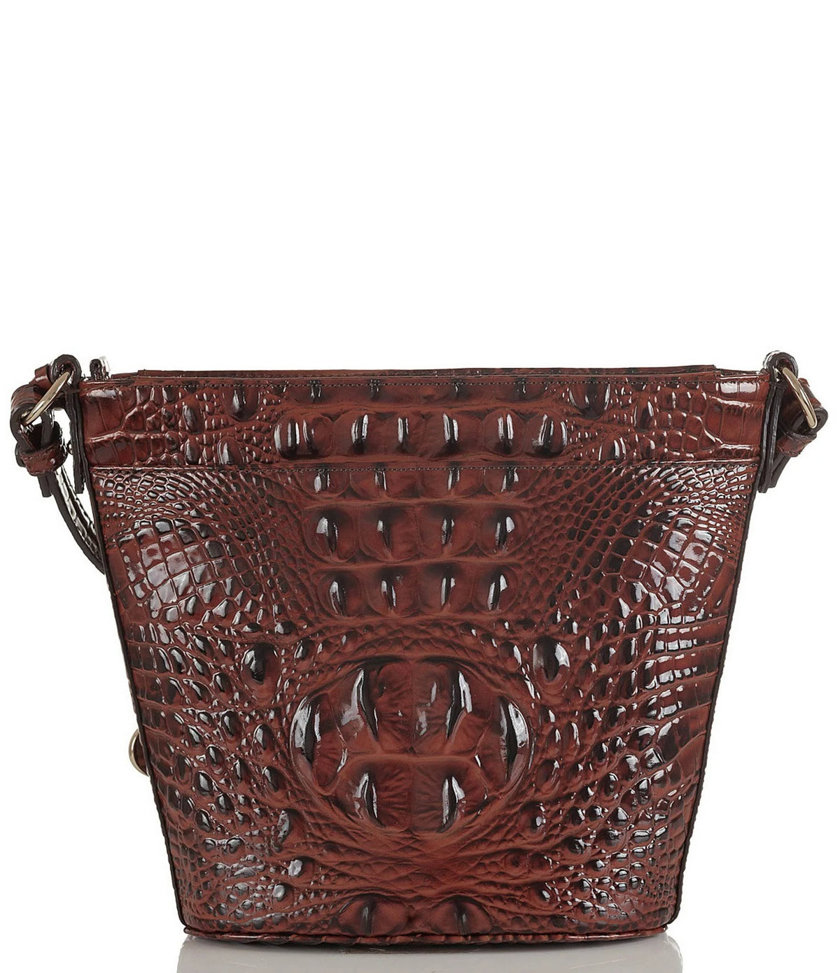 Pecan/Gold Embossed Leather Mini Crossbody U25708