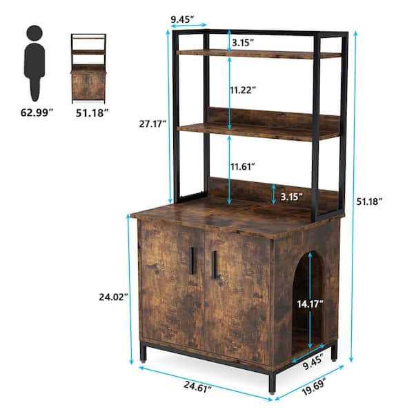 Rustic Brown Litter Box Enclosure B88318
