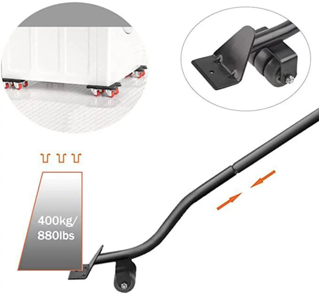 Furniture Lifter with Extension Bar and 4-Wheel Glides, 880lbs Load Capacity K567