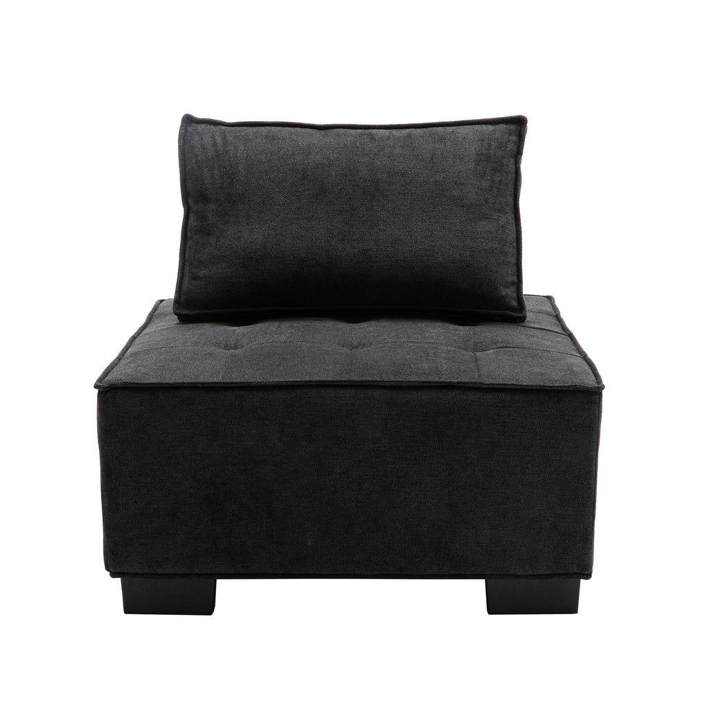 Black Ottoman Barrel Chair U113
