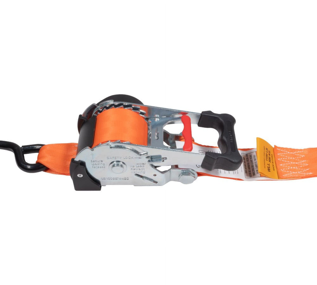 (2 Pack) Orange 2" x10' Auto Retract Ratchet Straps with Zinc Coated S Hook Tiedowns I8848