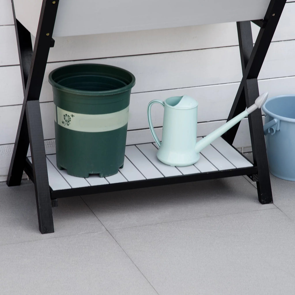 Wood Potting Bench Table with Storage Box H7753