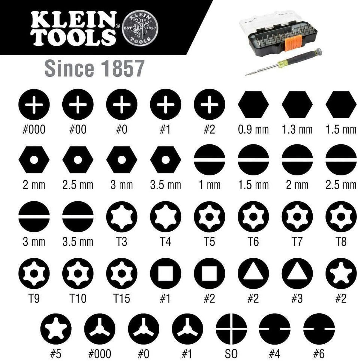 Precision Screwdriver Set with Case, 39 Bits Q6434