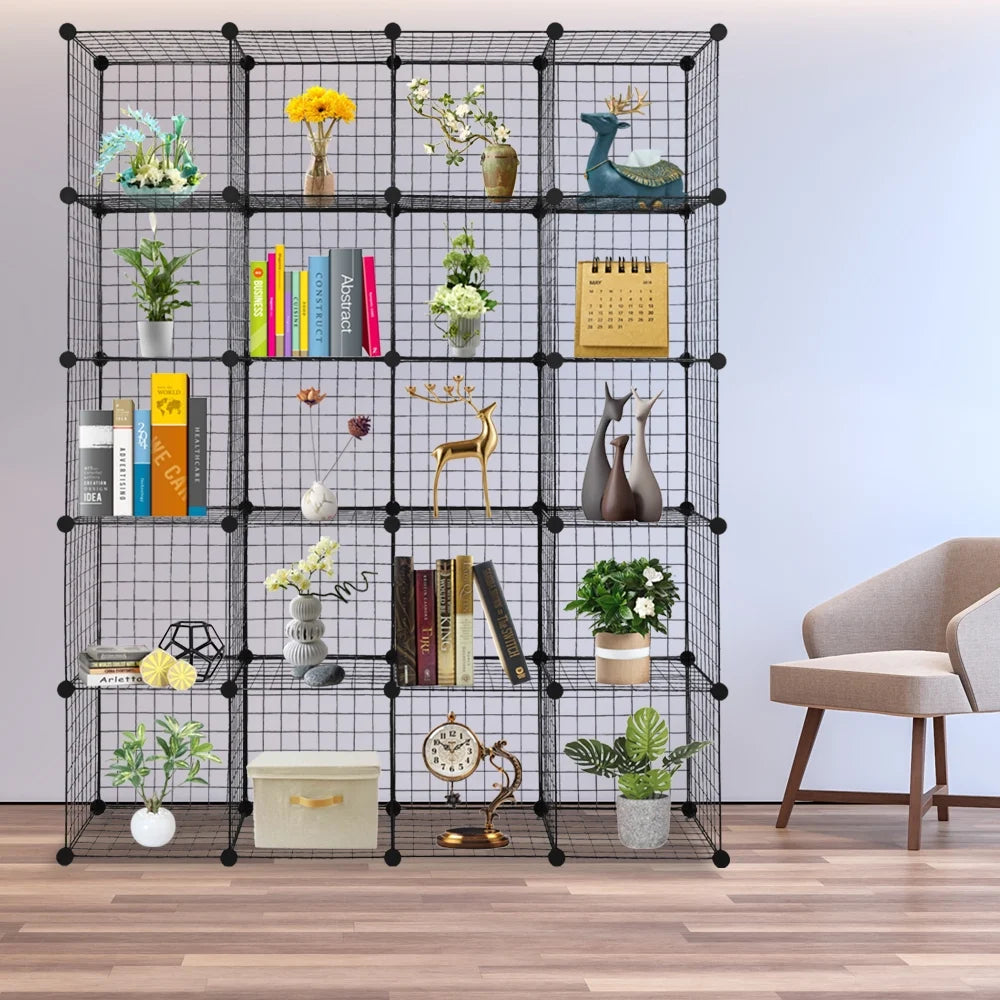 20-Cube Metal Wire Cube Storage Shelves Organizer Q572