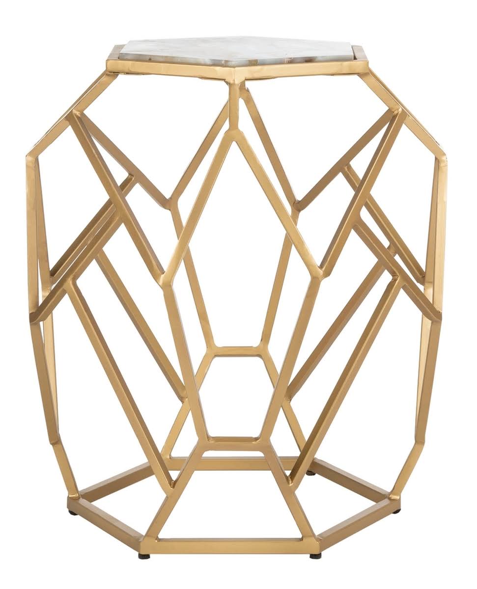 Geometric Accent Table - Multi/Gold T730939