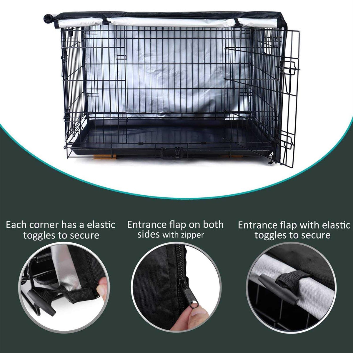 Waterproof Anti-UV Double Door Dog Crate Cover T699717
