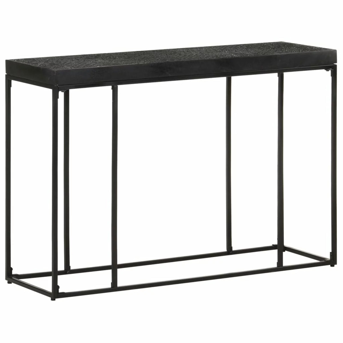 Black 43.3in Solid Acacia and Mango Wood Console Table V16392