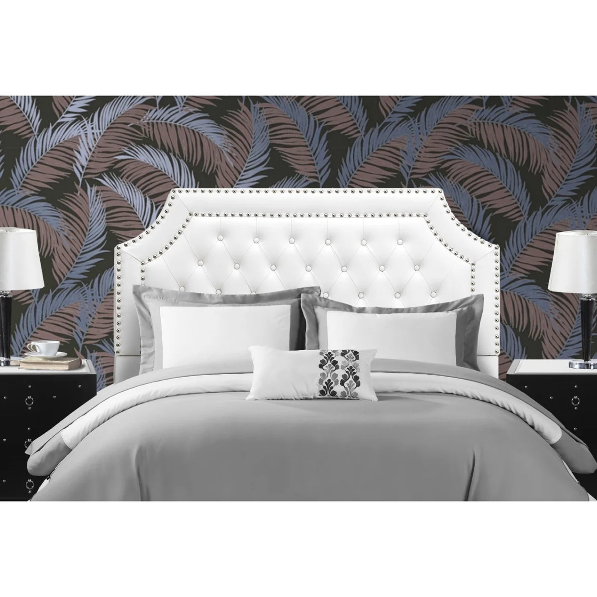 PU Leather Upholstered Button Tufted Headboard L72602