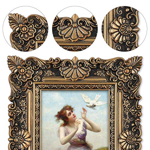 Black 8x10 Vintage Picture Frame with Glass Cover Z10815