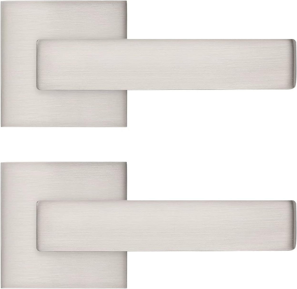 Pack of 10 Square Non-Turning Door Lever with Satin Nickel Finish J903