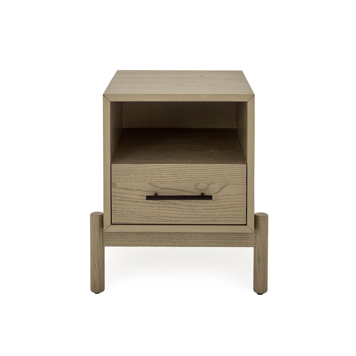 Oak Finish 1 Drawer Solid Wood Nightstand Y142021