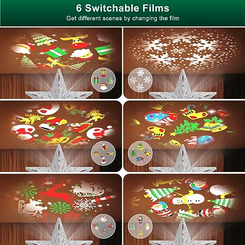 Christmas Tree Topper Lighted with 6 Projection Modes S722