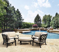 Two Curved Sofas with Cocktail Ottoman Outdoor Seating Set A924