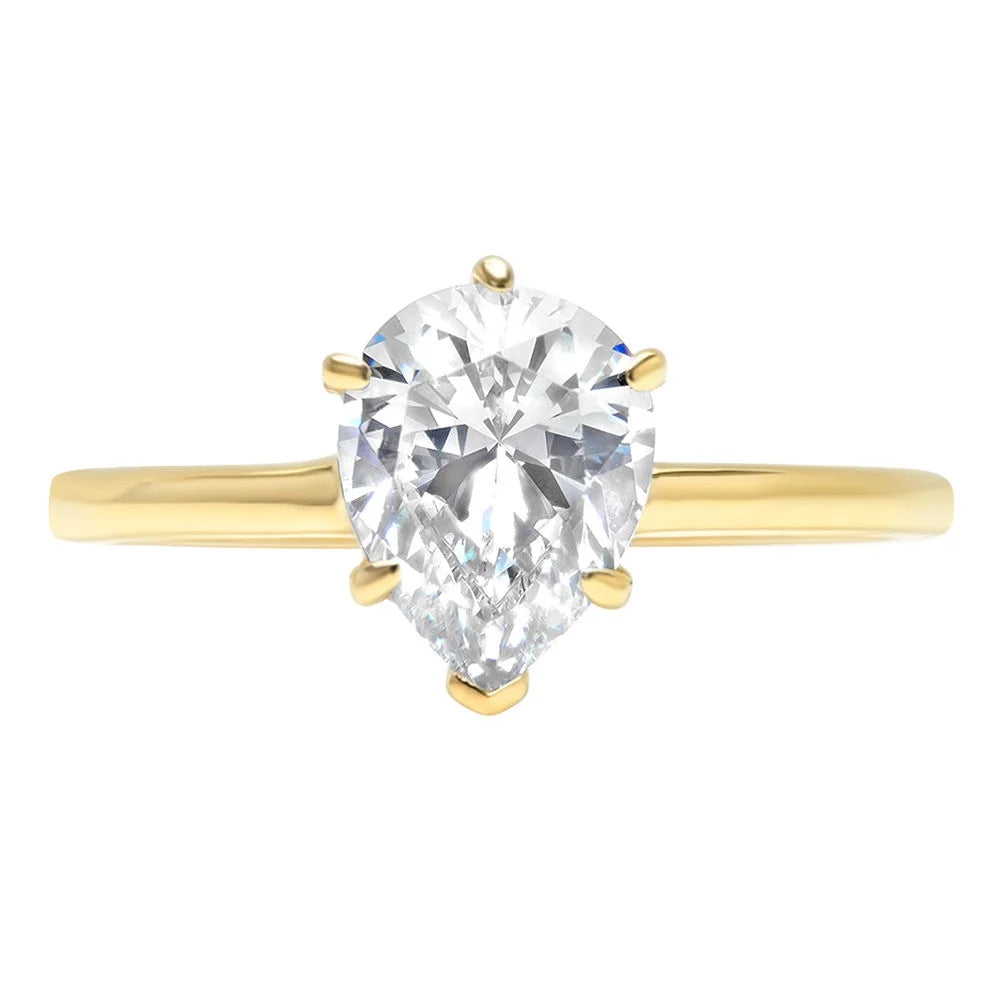 14K Yellow Gold Solitaire Engagement Ring size 8 V421388
