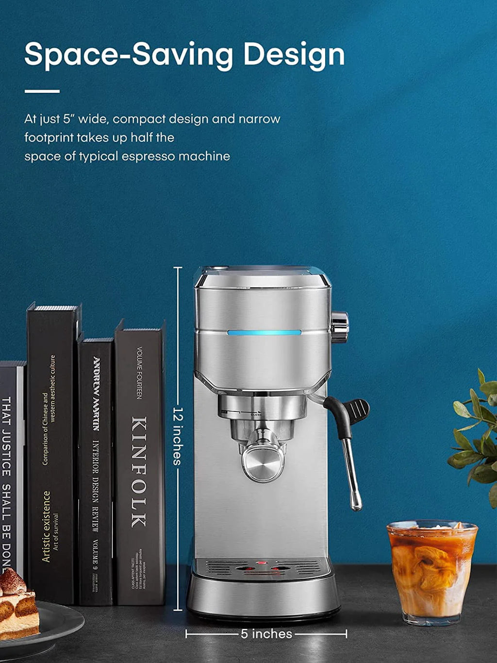 20 Bar Espresso and Cappuccino Maker with Milk Frother Steam Wand Z35629