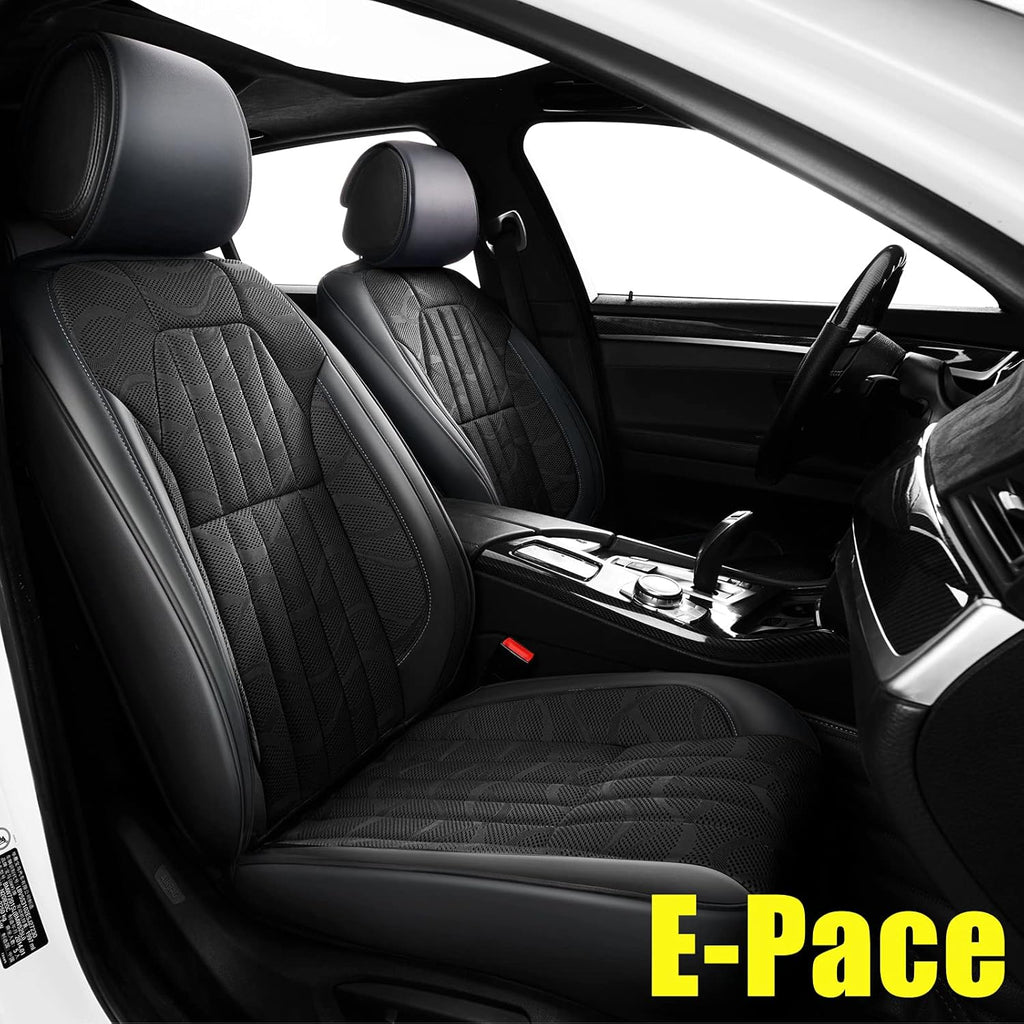 Faux Leather Car Seat Covers Full Set Black P655