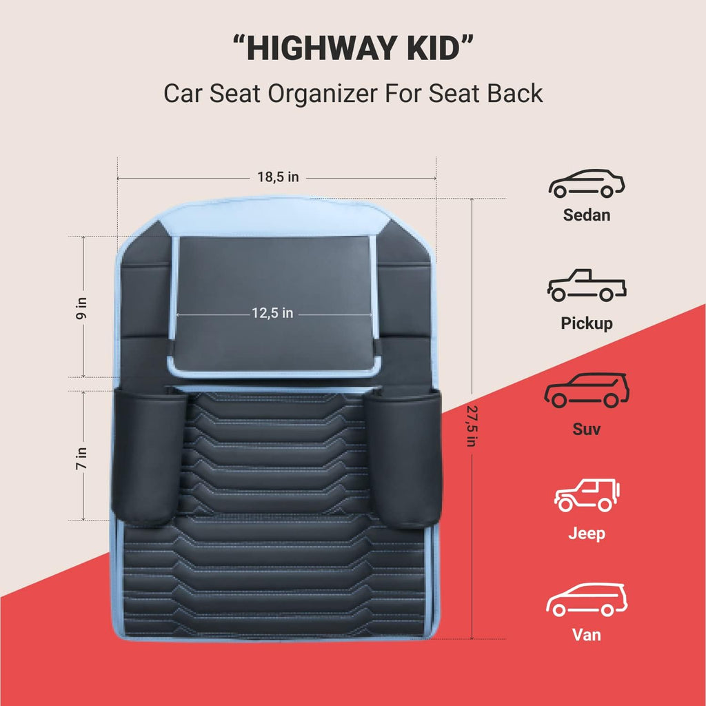 Black Navy Blue Car Seat Organizer B665