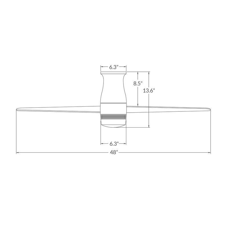 White/Brown Flush Mount DC Ceiling Fan P122950