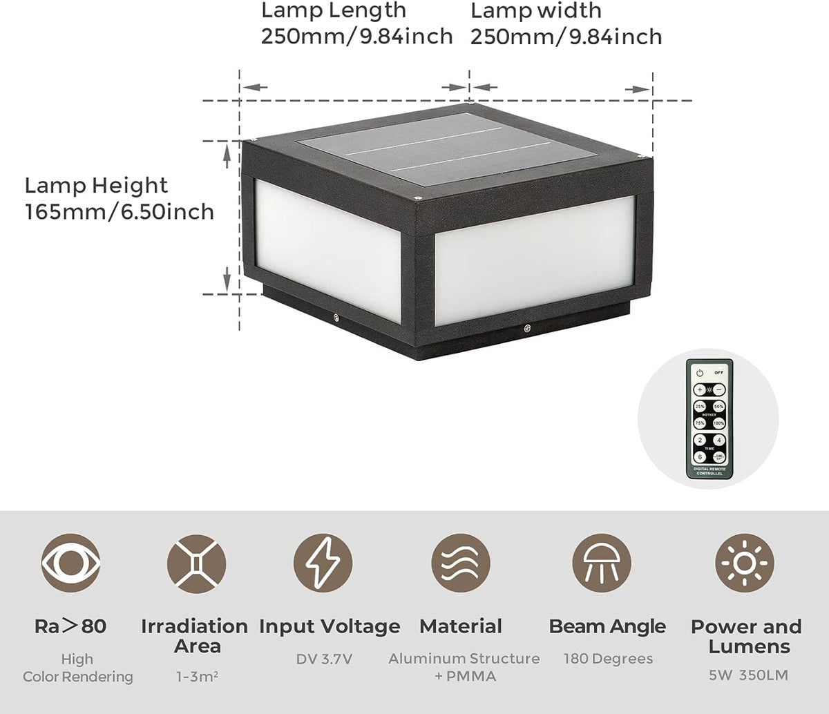 Outdoor Post Light LED Deck Cap Light with IP54 Waterproof E26 Bulb A520990