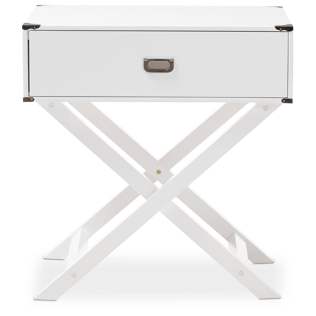 Black 1-Drawer Wooden Bedside Table Y840436