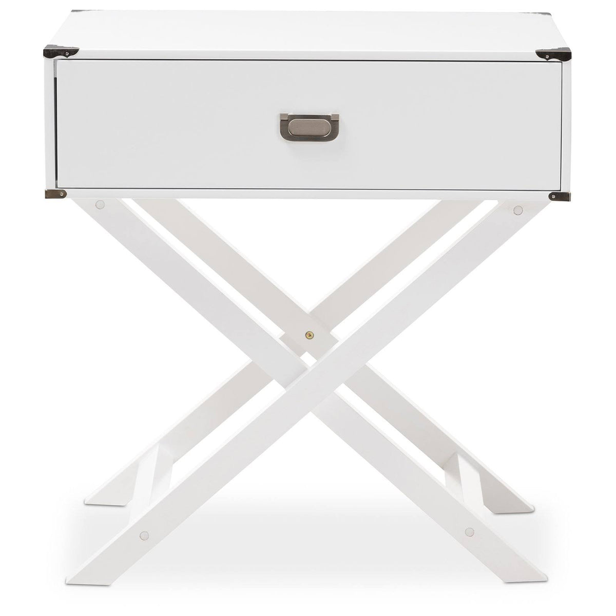 Black 1-Drawer Wooden Bedside Table Y840436