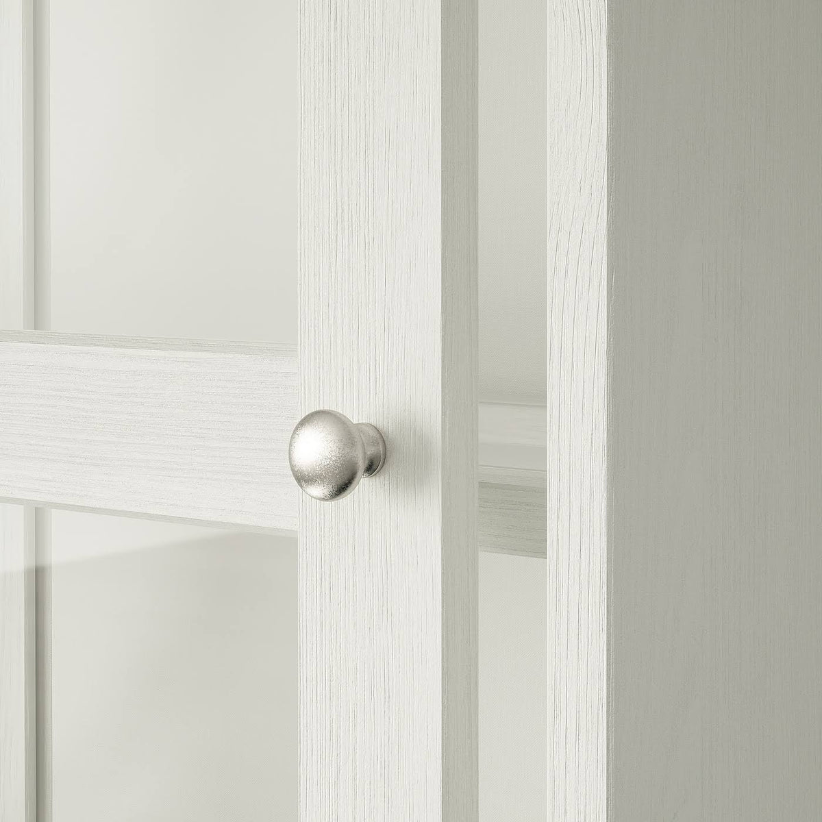 White Clear Glass Glass-Door Cabinet with Base G323