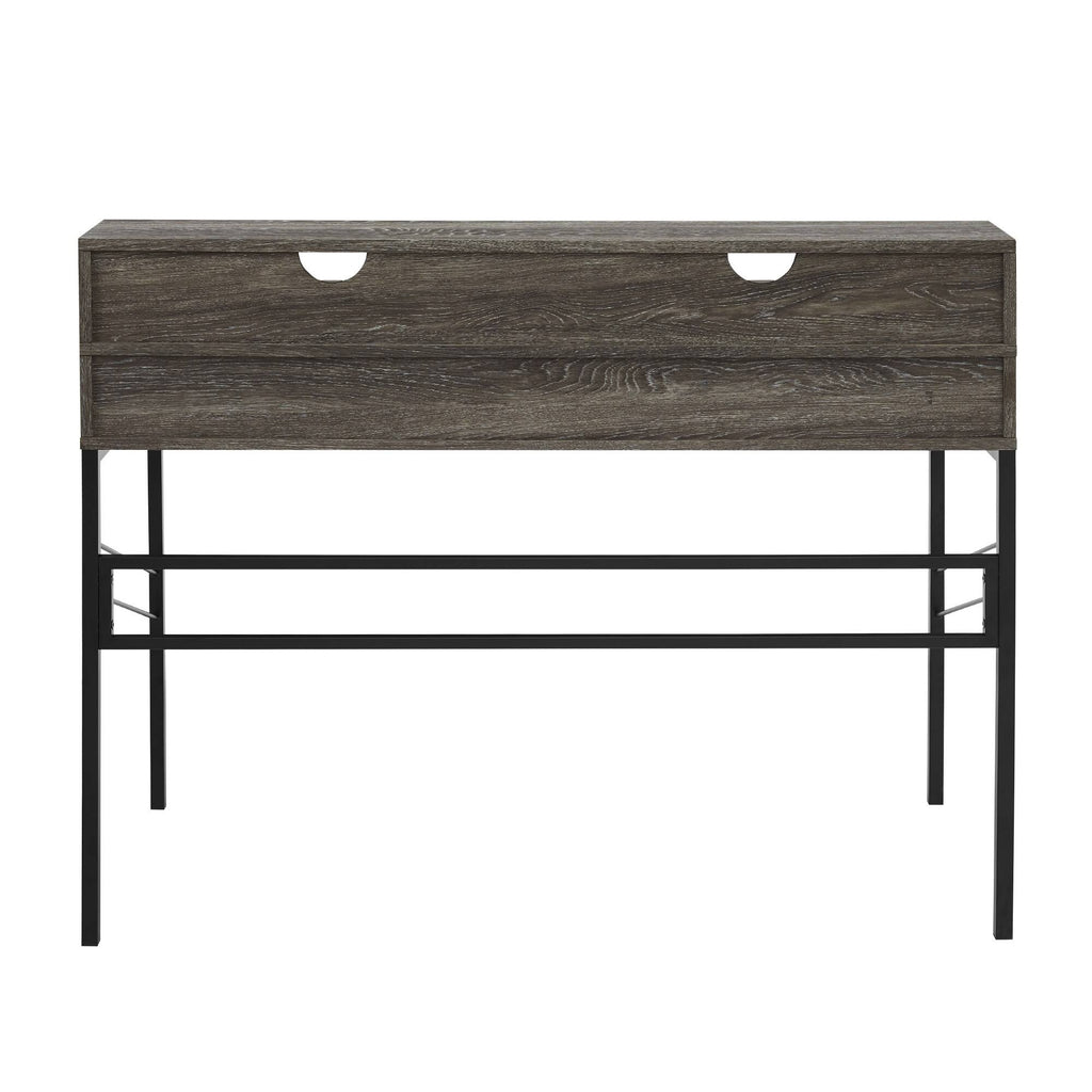2-Drawer Desk and Hutch - Cerused Ash W19231