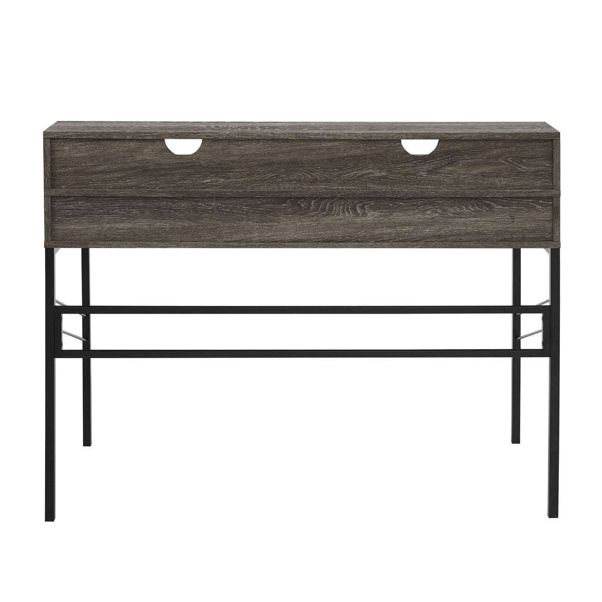 2-Drawer Desk and Hutch - Cerused Ash W19231