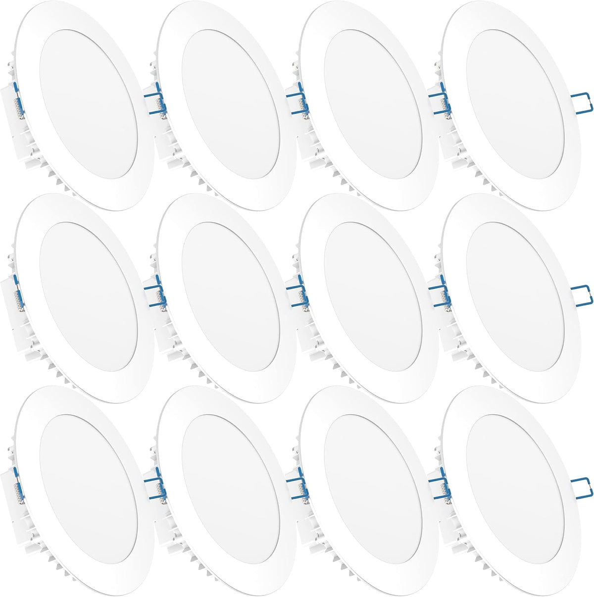 12 Pack 4 Inch Ultra Thin LED Recessed Ceiling Lights, 2700K Soft White, 10W, 650 LM, Dimmable D2366