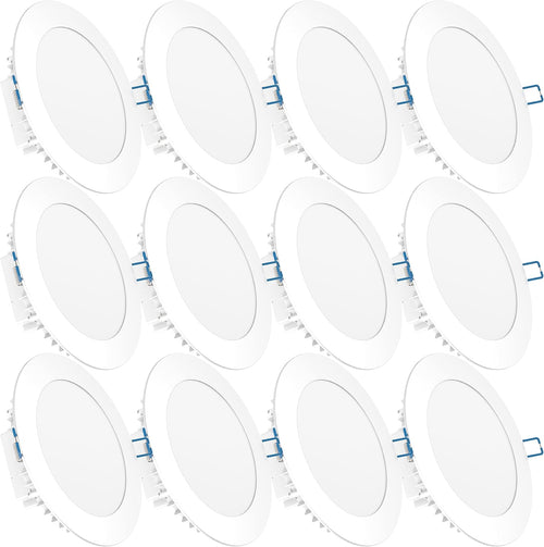 12 Pack 4 Inch Ultra Thin LED Recessed Ceiling Lights, 2700K Soft White, 10W, 650 LM, Dimmable D2366