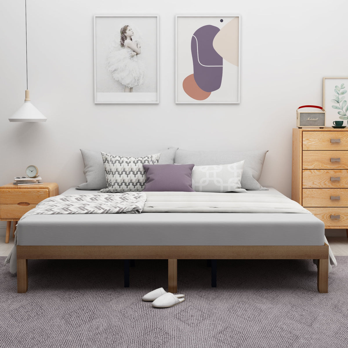 King Size Solid Wood Platform Bed N5661