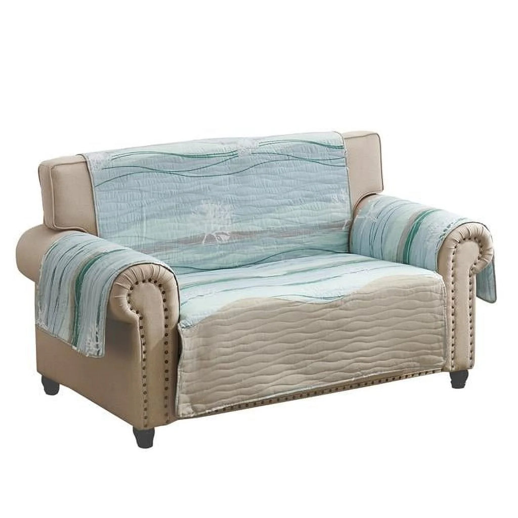 Ocean Wave Print & Quilting Loveseat Cover A8020