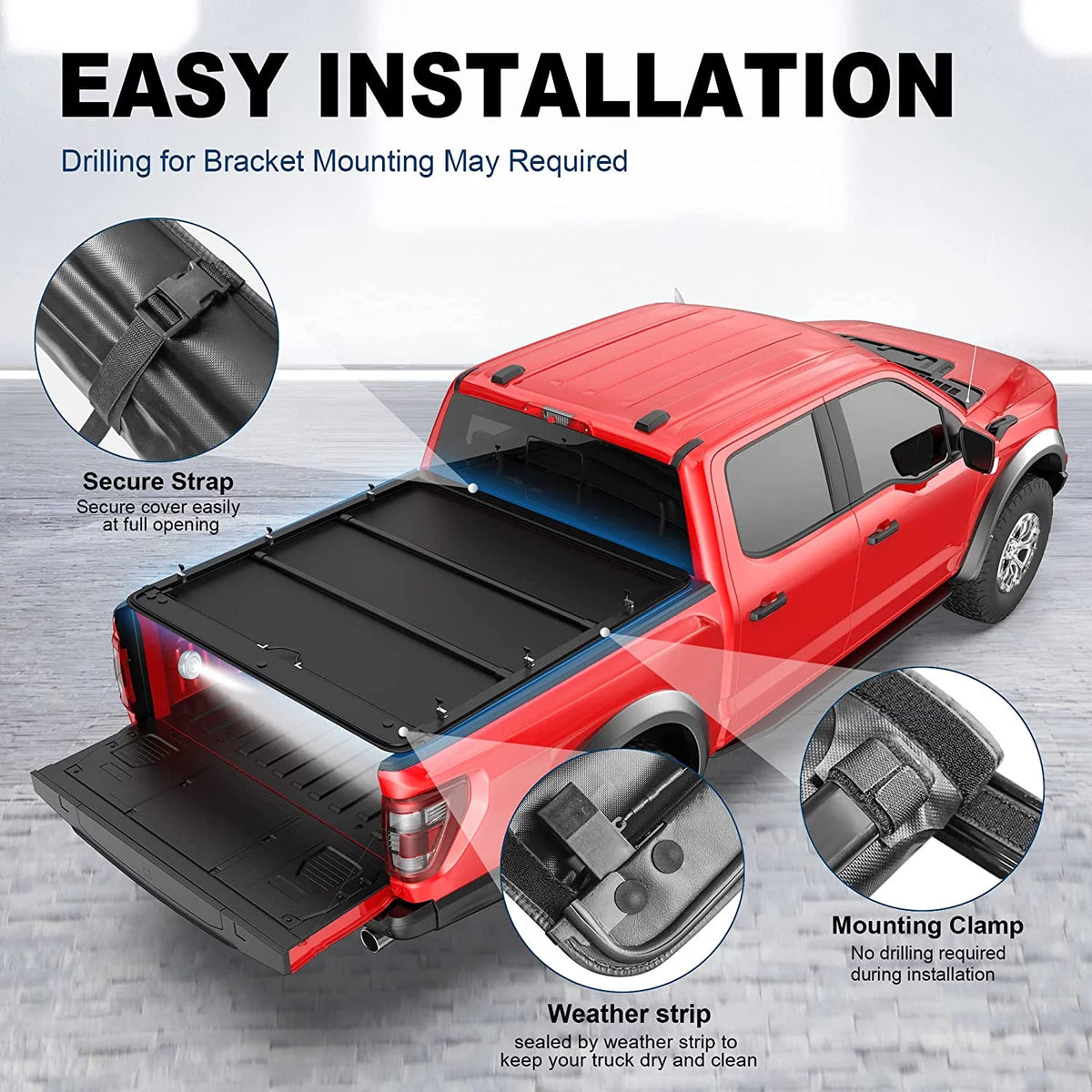Soft Roll up Truck Bed Tonneau Cover D68948