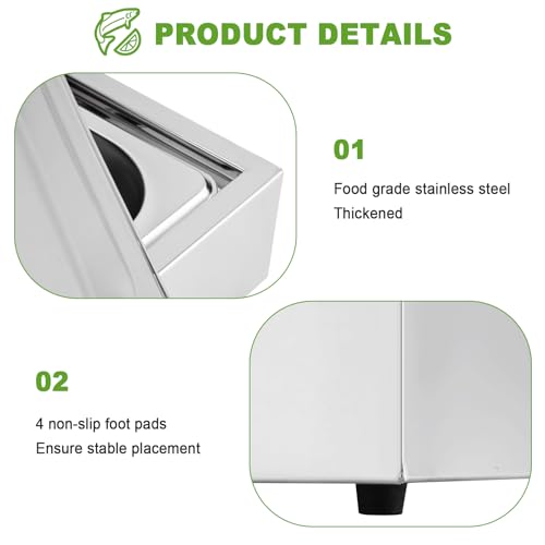 Ice Food Serving Display Tray with Clear Roll Top Cover and 2 Ice Packs Y61156