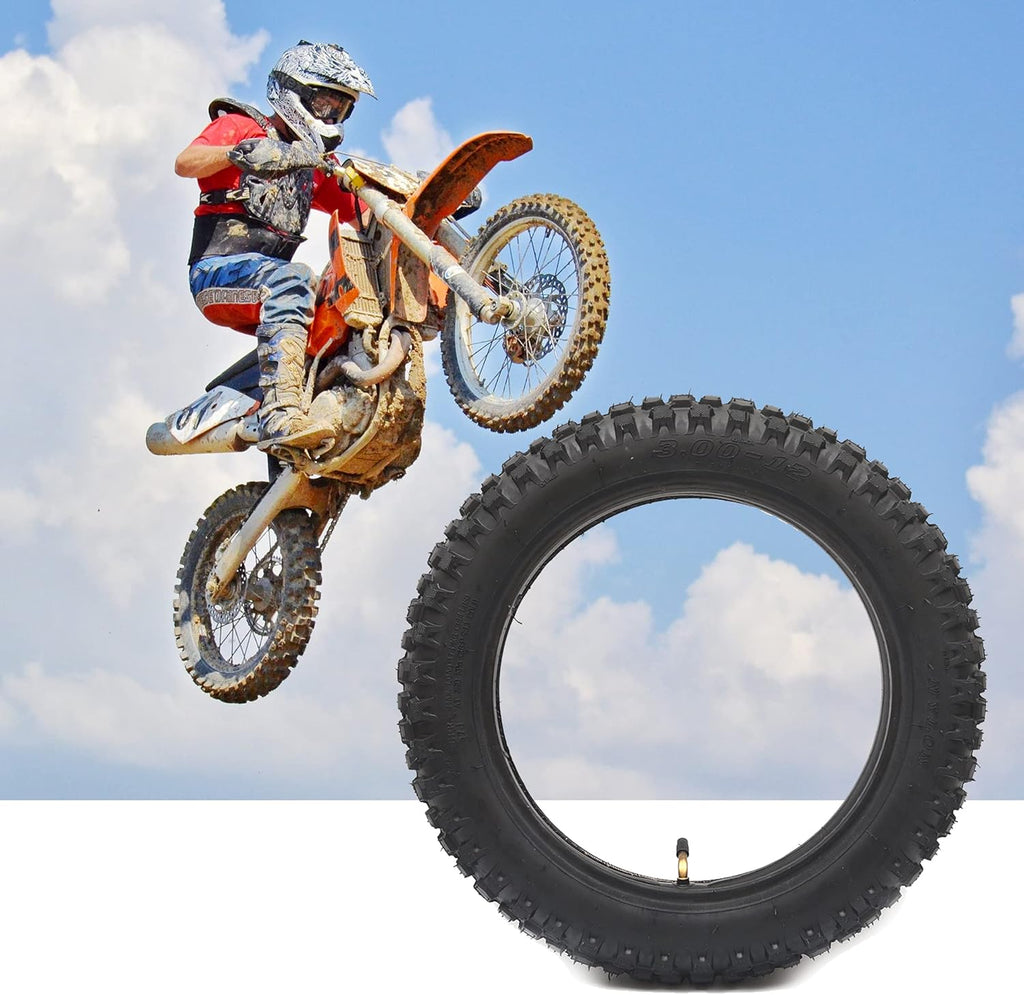 3.00-12 Knobby Motocross Bike Tire and Tube Set with TR87 Valve Stem A313